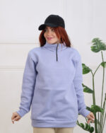 بلوز دورس نیم زیپ ساده زنانه 1335