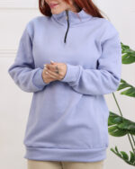 بلوز دورس نیم زیپ ساده زنانه 1335 - Image 3