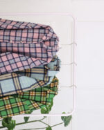 کت کراپ پشمی چهارخانه زنانه 1337 - Image 2