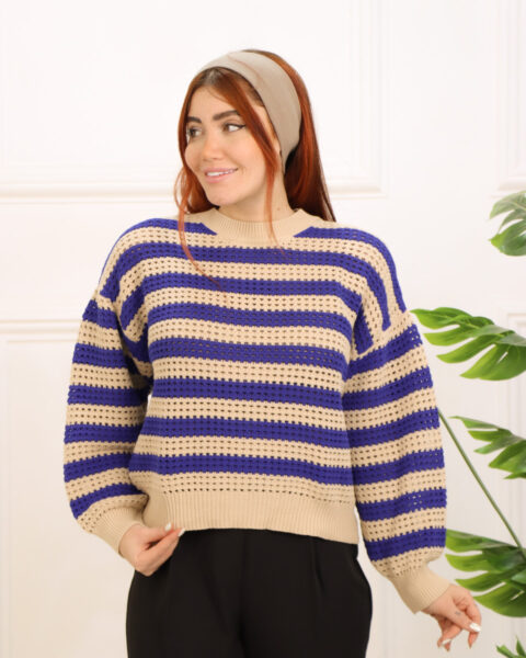 بلوز بافت یقه گرد رینگی زنانه 1370