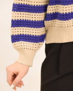 بلوز بافت یقه گرد رینگی زنانه 1370 - Image 5