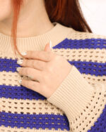 بلوز بافت یقه گرد رینگی زنانه 1370 - Image 6