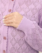 بلوز بافت طرح لوزی دکمه دار زنانه 1371 - Image 4