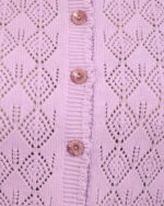 بلوز بافت طرح لوزی دکمه دار زنانه 1371 - Image 5