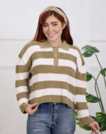 بلوز رینگی یقه دار دو دکمه زنانه 1382 - Image 2