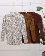 بلوز پلنگی پنبه یقه پنج سانت زنانه 1379 - Image 5