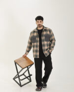 پیراهن پشمی دو جیب چهارخونه مردانه 1449