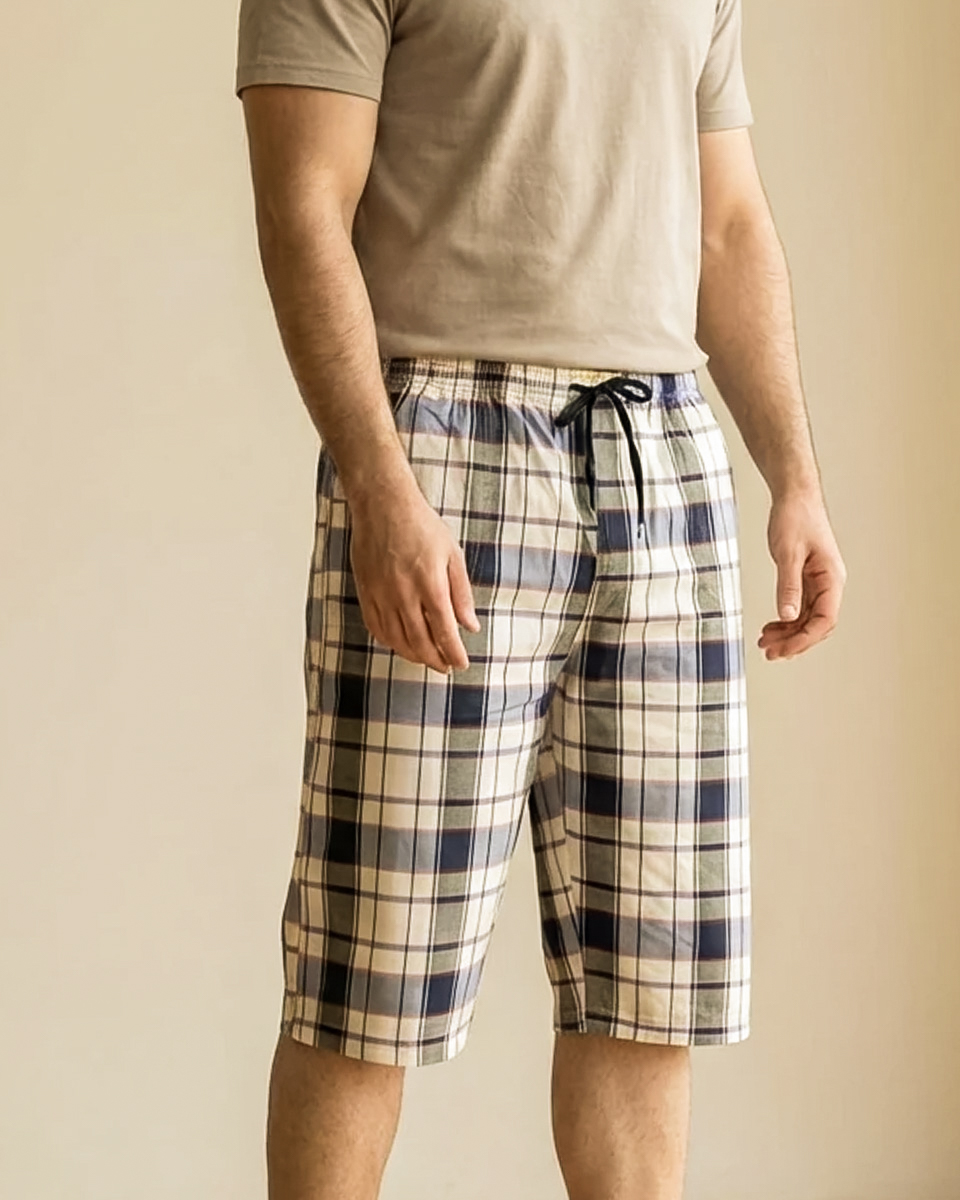 Untitled-12 شلوارک پارچه ای چهارخانه مردانه 1366 - Image 1