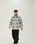 پیراهن کاپشنی آستر امبردی مردانه 1448