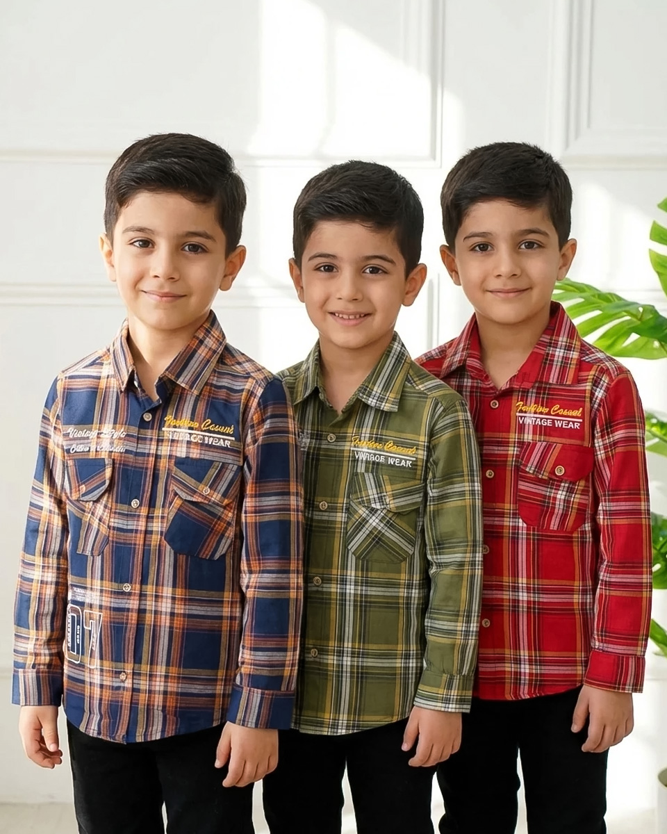 Untitled-2jpg پیراهن آستین بلند چهارخانه بچه گانه 1361 - Image 1