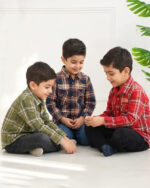 پیراهن آستین بلند چهارخانه بچه گانه 1361 - Image 2