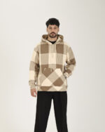 هودی پشمی نیم زیپ چهارخانه 1452 - Image 2