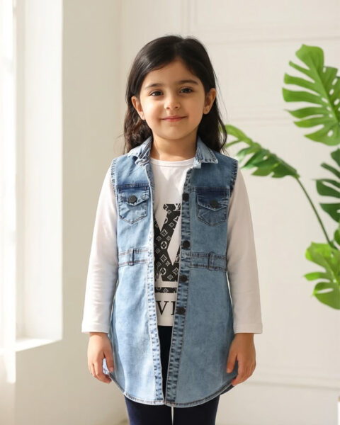 ست سارافون بلوز جین دخترانه 1435