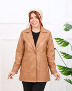 کت چرم تک دکمه زنانه 1378 - Image 2