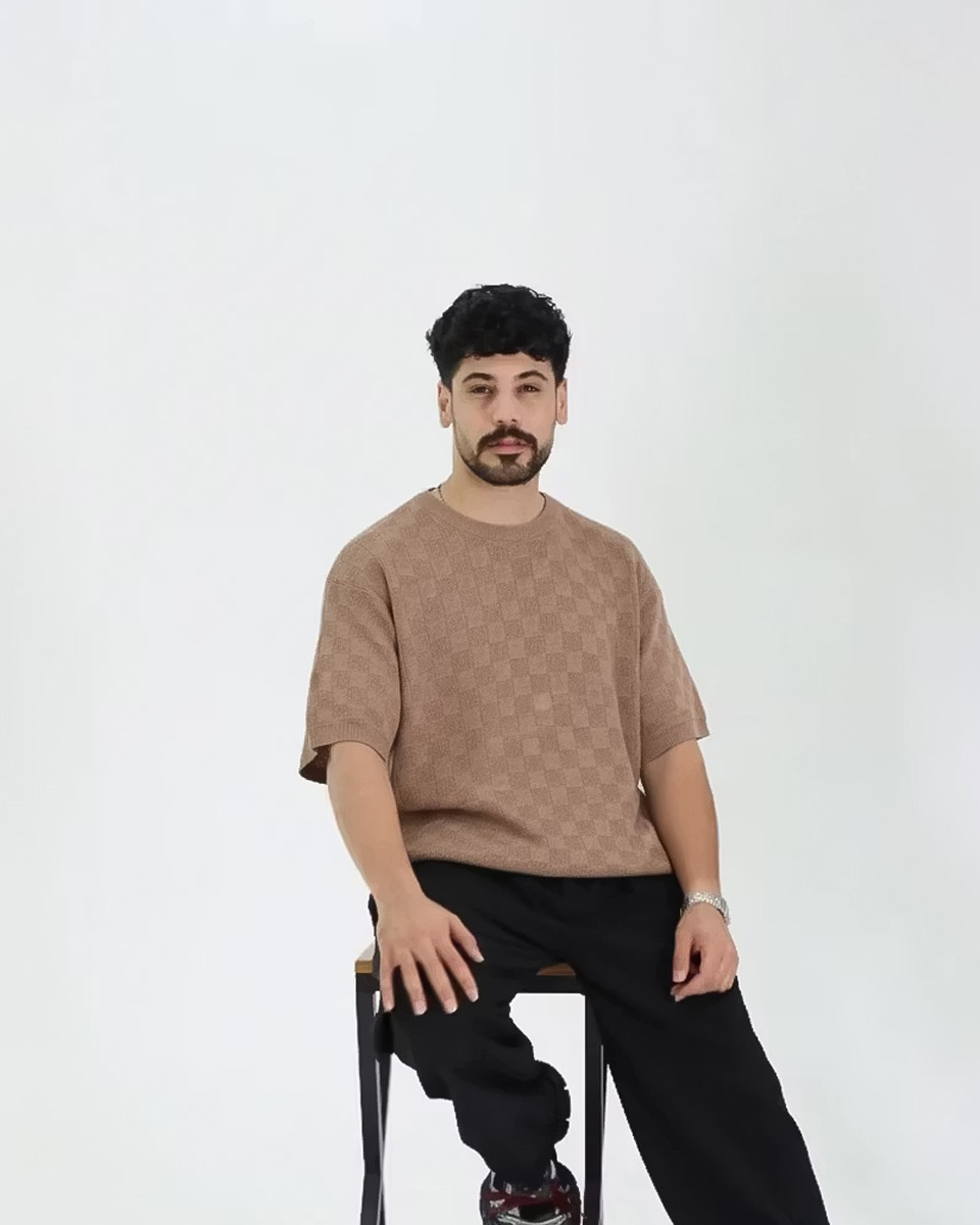 bc37da05-d174-4ea9-be28-b091ab106dd9_20_11zon تیشرت آستین کوتاه بافت طرح مربعی 1329 - Image 1