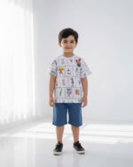 ست تیشرت وشلوارک چاپی باب اسفنجی 1348