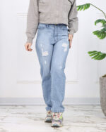 شلوارجین بگ کمر کش زاپ دارزنانه 1533 - Image 2