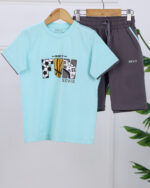 ست تی شرت وشلوارک پنبه ای فوتبالی 1530