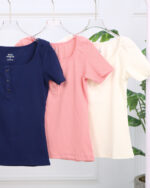 تیشرت آستین کوتاه سه دکمه فانریپ زنانه 1511 - Image 5