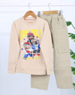 ست بلوز آستین فینگردار و شلوار کتان بچه گانه 1552