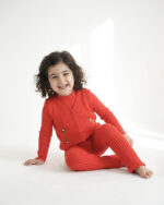 ست سه تکه ژیله و بلوز و شلوار بافت بچه گانه 1478