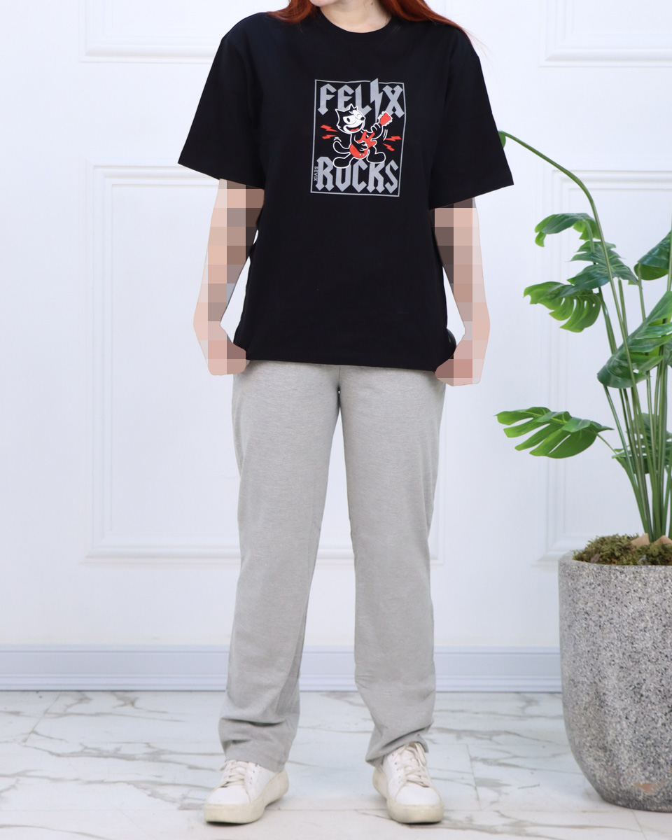 IMG_0151 ست تیشرت و شلوار طرح دو زنانه 1561 - Image 1