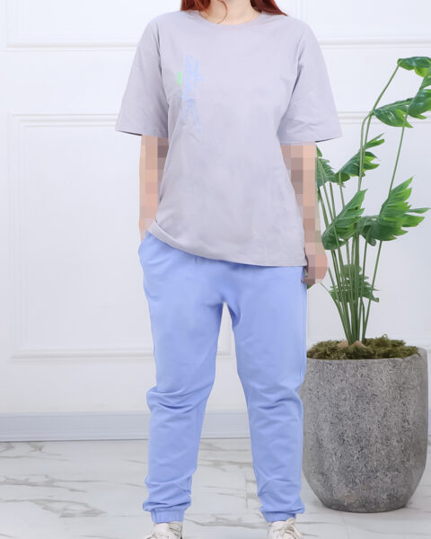 ست تیشرت و شلوار طرح سه زنانه 1562