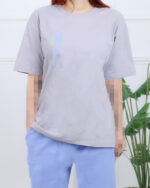 ست تیشرت و شلوار طرح سه زنانه 1562 - Image 2