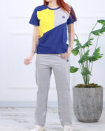 ست تیشرت و شلوار طرح چهار زنانه 1563