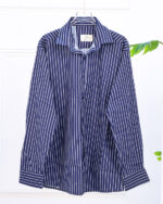 پیراهن لینن راه راه آستین بلند مردانه 1565