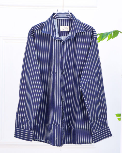 پیراهن لینن راه راه آستین بلند مردانه 1565