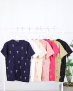 تی شرت یقه گرد آستین کوتاه پاپیون زنانه 1569 - Image 2