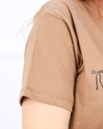 تی شرت یقه گرد آستین کوتاه پاپیون زنانه 1569 - Image 4