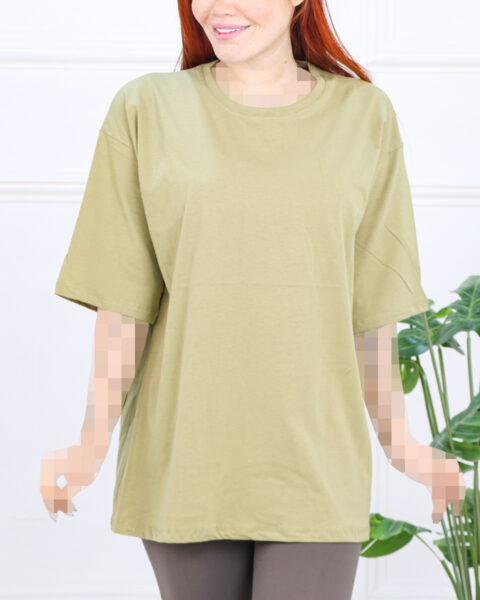 تی شرت یقه گرد لانگ بیسیک زنانه 1570