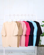 تی شرت یقه گرد لانگ بیسیک زنانه 1570 - Image 4