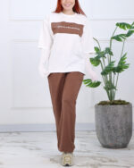 ست تیشرت و شلوار گلکسی چاپی زنانه 1596