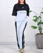 ست تیشرت و شلوار گلکسی چاپی ck زنانه 1595 - Image 3