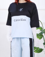 ست تیشرت و شلوار گلکسی چاپی ck زنانه 1595 - Image 2