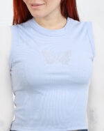 کراپ آستین حلقه ای زنانه پروانه 1594