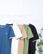 تی شرت آستین کوتاه پنبه ای نواردار مردانه 1589 - Image 4