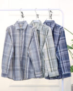 پیراهن آستین بلند چهارخانه مردانه 1607 - Image 2