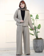 ست کت و شلوار یقه آمریکایی زنانه 1610 - Image 10