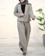 ست کت و شلوار یقه آمریکایی زنانه 1610 - Image 2