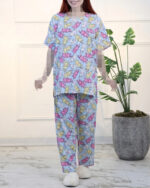 ست تی شرت و شلوار نخی زنانه 1640