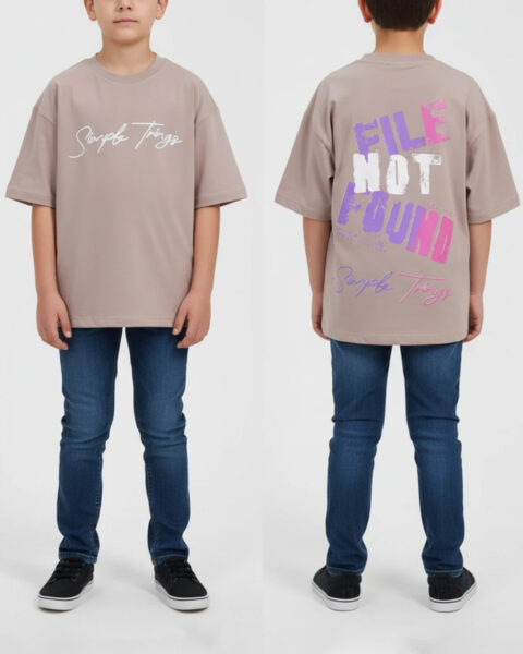 تی شرت یقه گرد آستین کوتاه باکسی بچگانه  1637