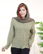 شومیز یقه دار کنفی زنانه 1644 - Image 4