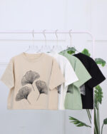 کراپ چاپی پنبه ای زنانه گل 1650 - Image 3