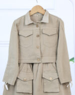 ست کت و سارافون کتان دخترانه 1658 - Image 3