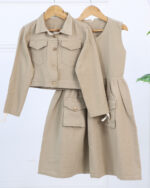 ست کت و سارافون کتان دخترانه 1658 - Image 2