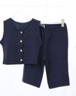 ست تاپ و شلوارک سه دکمه کبریتی زنانه 1668 - Image 4